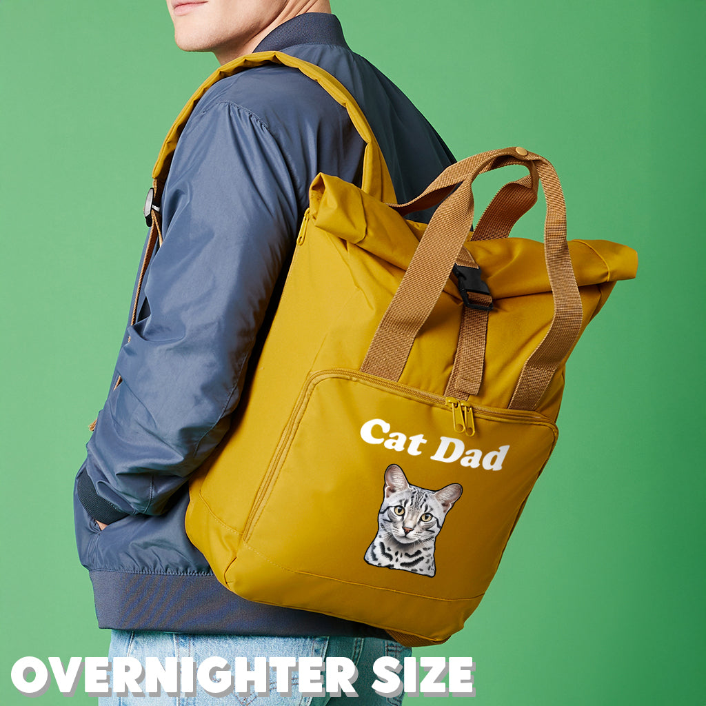 Mustard Cat Breed with Personalised Name Backpack