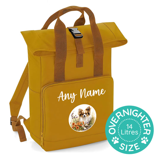 Overnighter Rucksack 14 Litres Mustard Wildflower Dog Breed Design