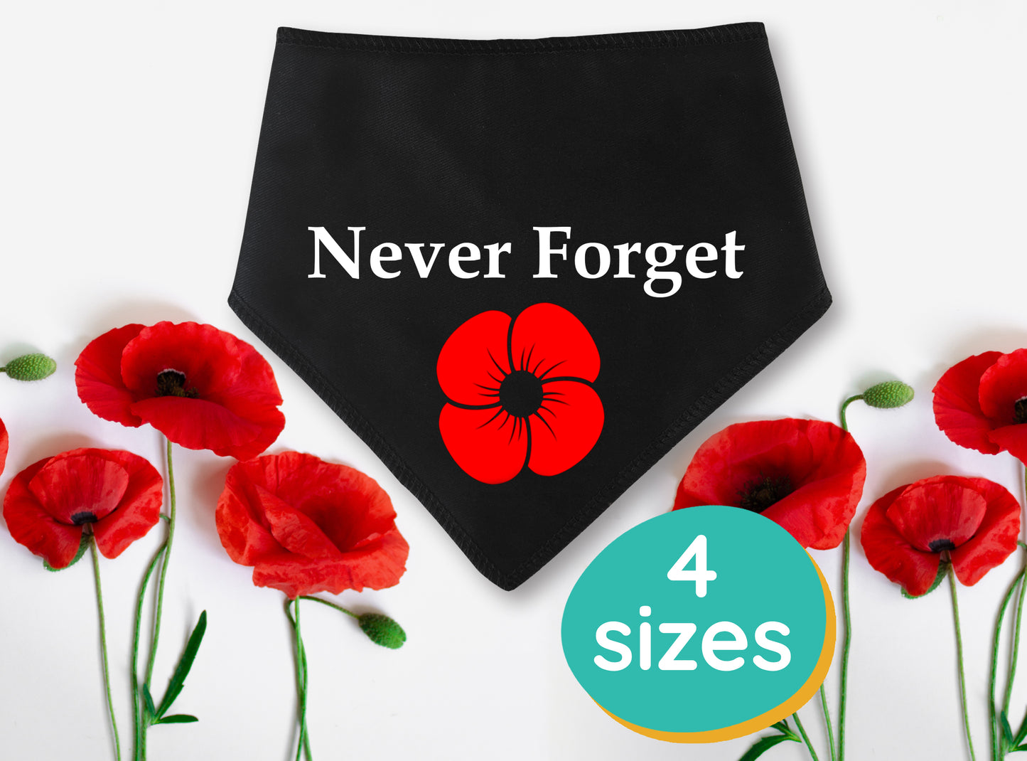 Never Forget Poppy Dog Bandana