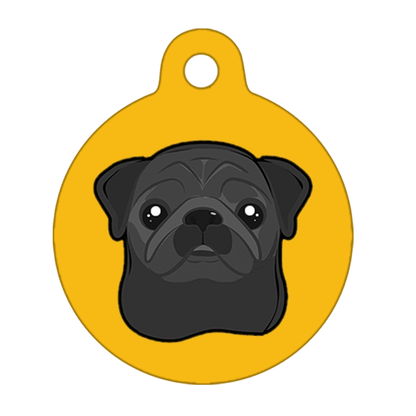 19mm Diameter Tiny Size - Pug Dog