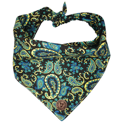 The Winchester - Paisley Blue Cord Tied Dog Bandana