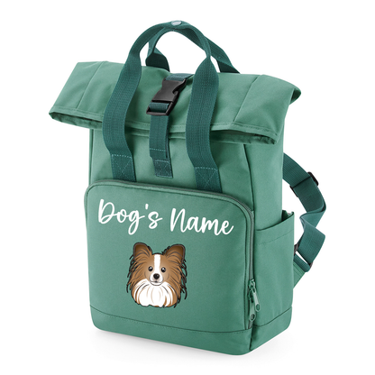 Travel Rucksack 9 Litres Sage Green Any Breed Backpack With Custom Personalised Dog Name