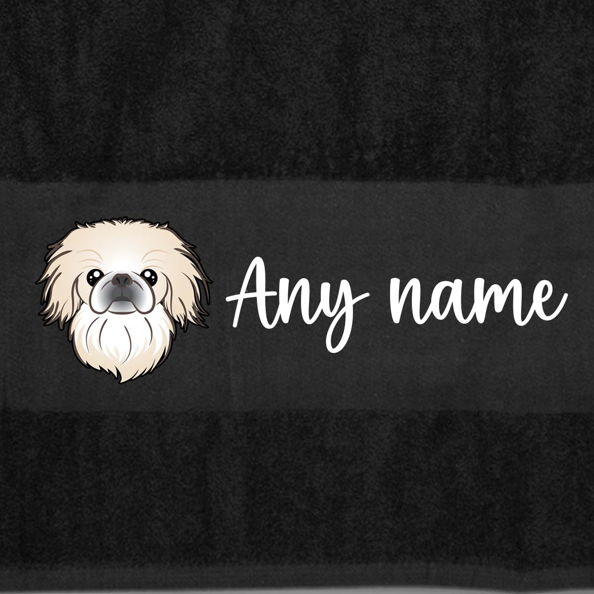 BLACK Any Pet Name And A Choice Of Dog Breed - Bath Towel