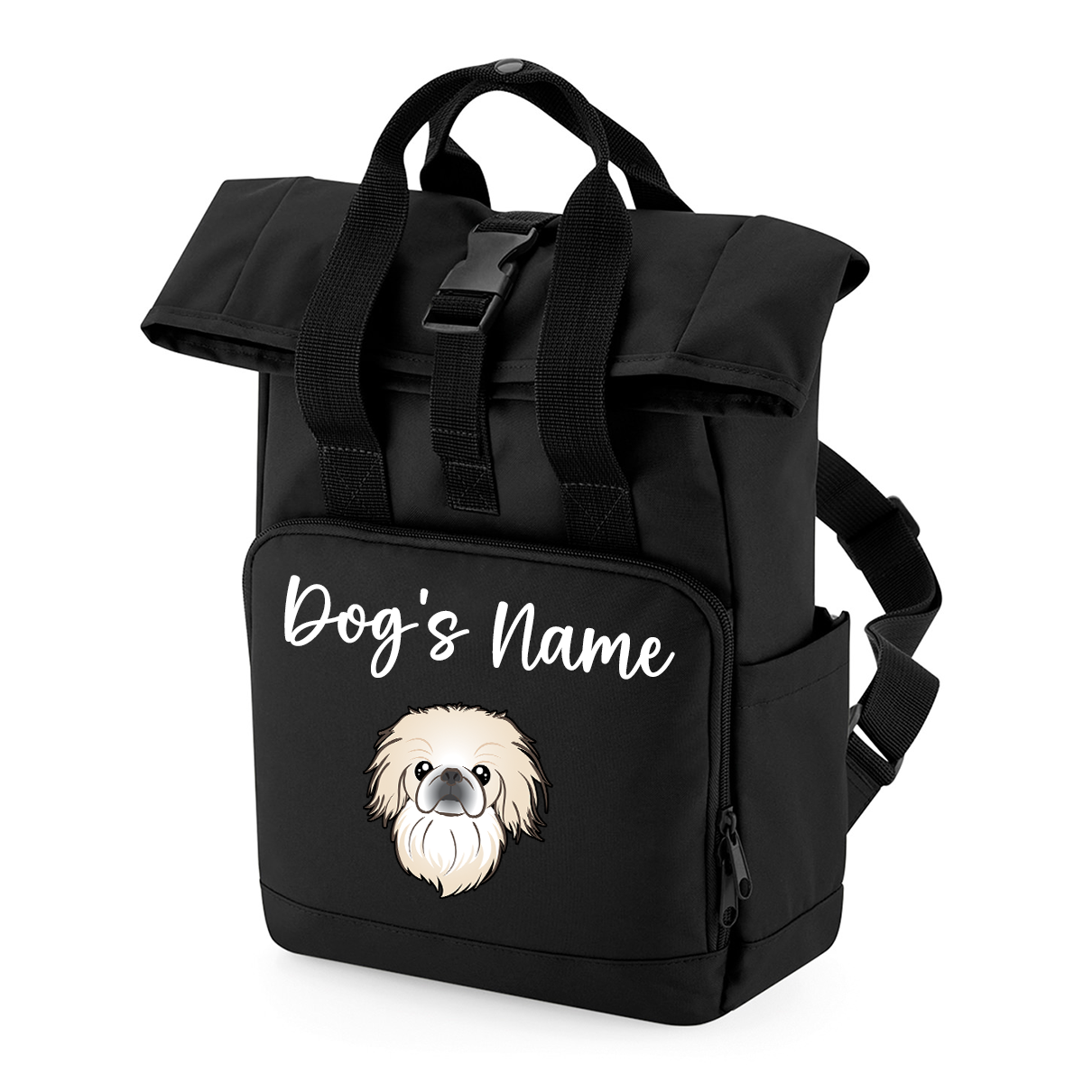 Travel Rucksack 9 Litres Black Any Breed Backpack With Custom Personalised Dog Name