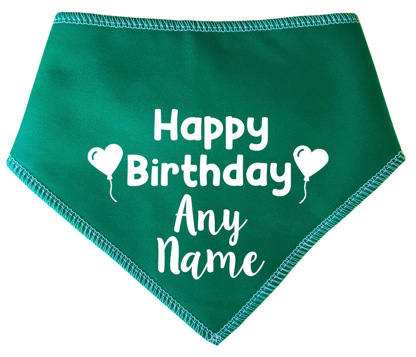 Personalised Happy Birthday (With Heart Balloons) Dog Bandana