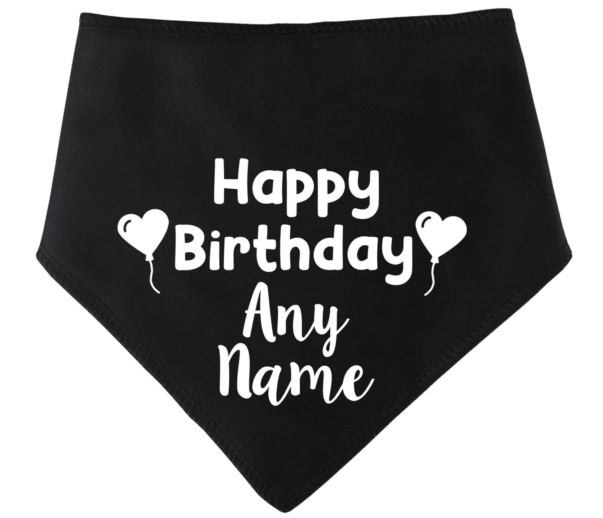 Personalised Happy Birthday (With Heart Balloons) Dog Bandana