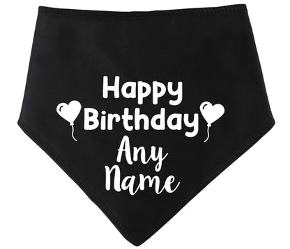 Personalised Happy Birthday (With Heart Balloons) Dog Bandana