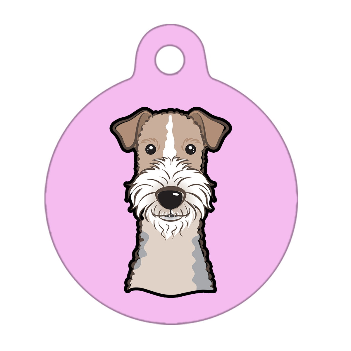 19mm Diameter Tiny Size - Wire Fox Terrier Dog