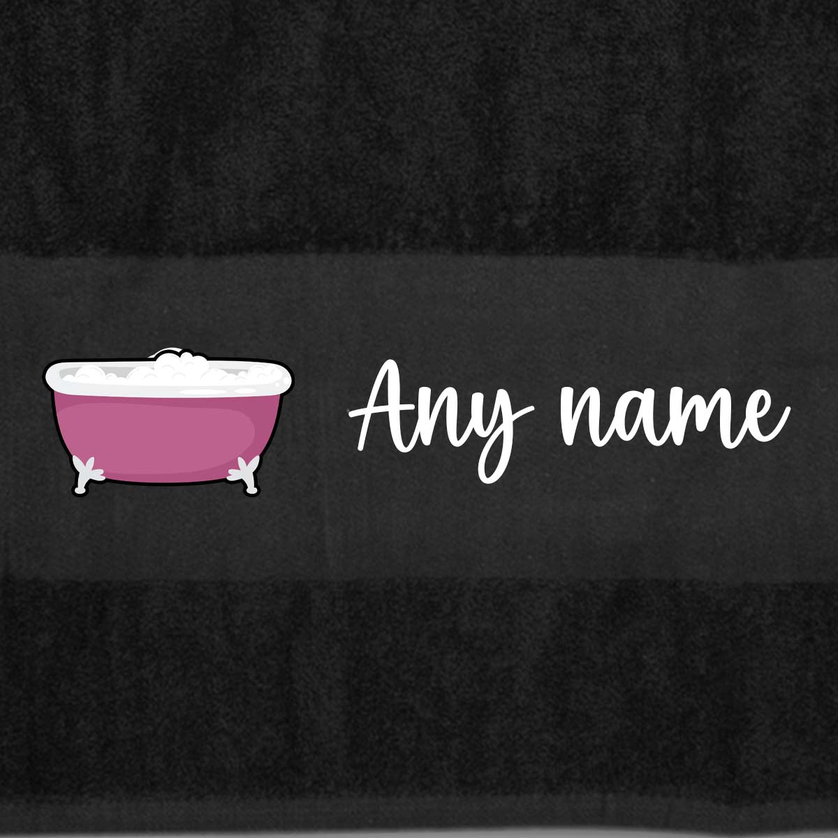 BLACK Any Pet Name And A Choice Of Dog Breed - Bath Towel