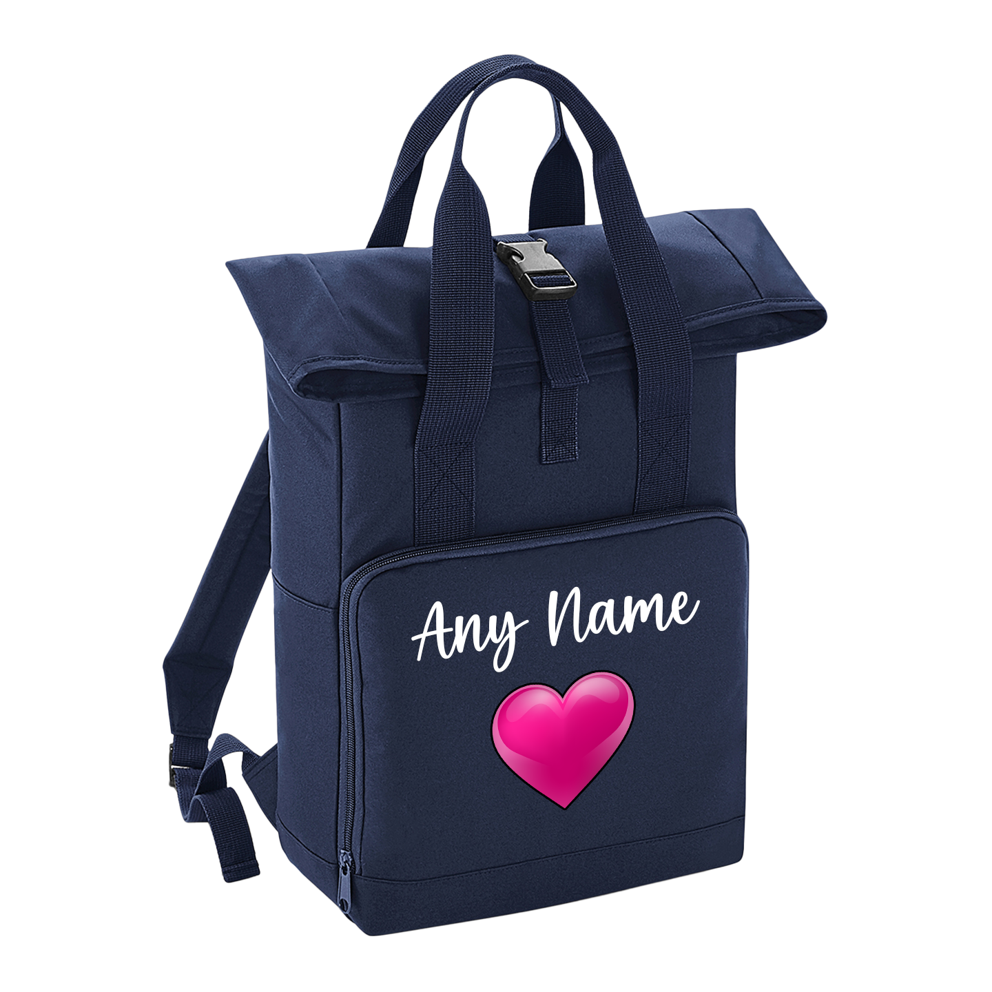 Overnighter Rucksack 14 Litres Navy Blue Any Breed Backpack With Custom Personalised Dog Name