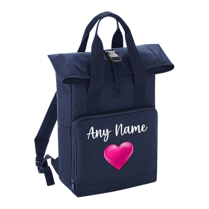 Overnighter Rucksack 14 Litres Navy Blue Any Breed Backpack With Custom Personalised Dog Name