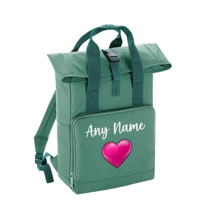 Overnighter Rucksack 14 Litres Sage Green Any Breed Backpack With Custom Personalised Dog Name