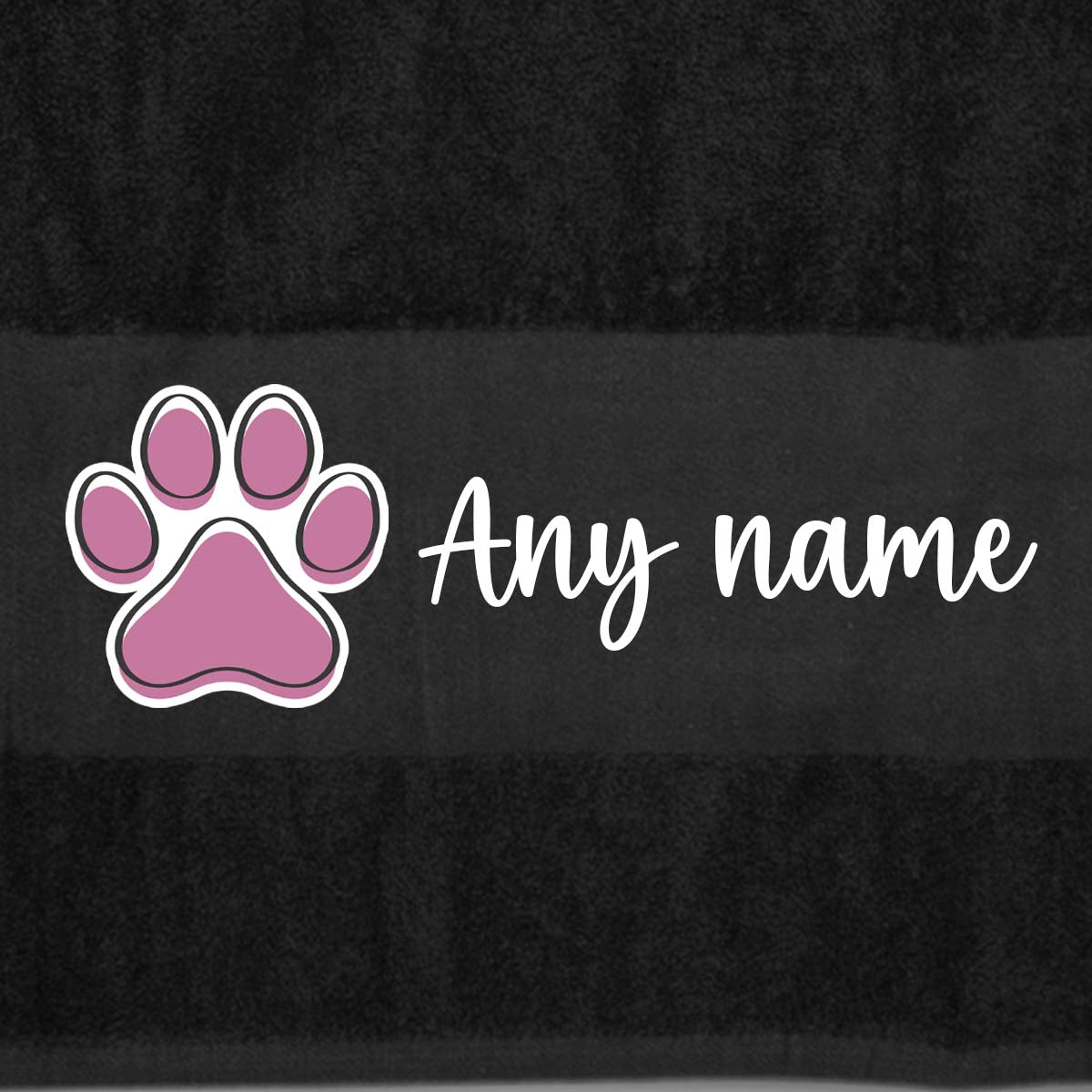 BLACK Any Pet Name And A Choice Of Dog Breed - Bath Towel