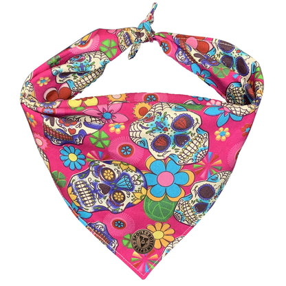 The Whitby - Pink Sugar Skulls Dog Bandana