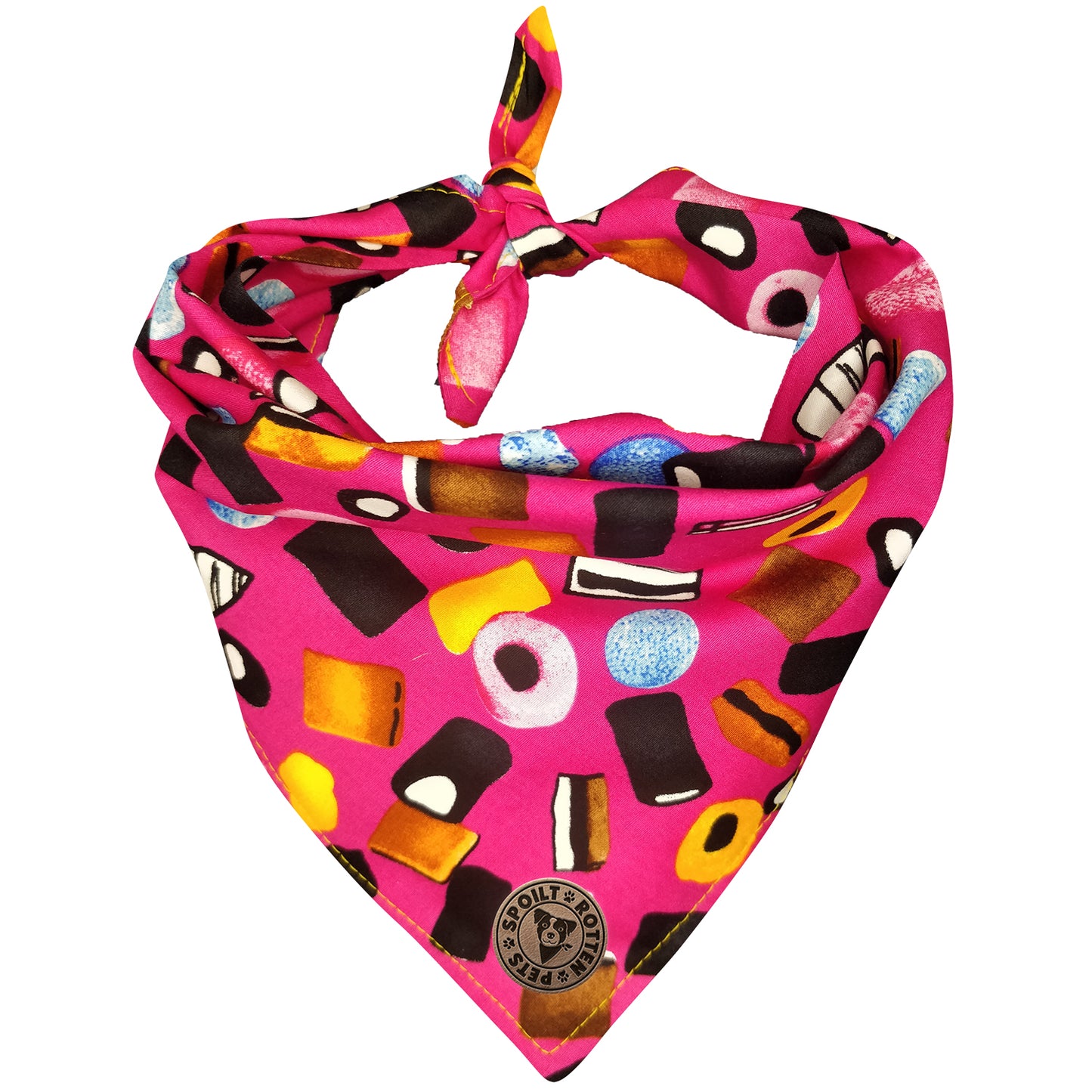 The Blackpool - Liquorice Allsorts Pink Tied Dog Bandana