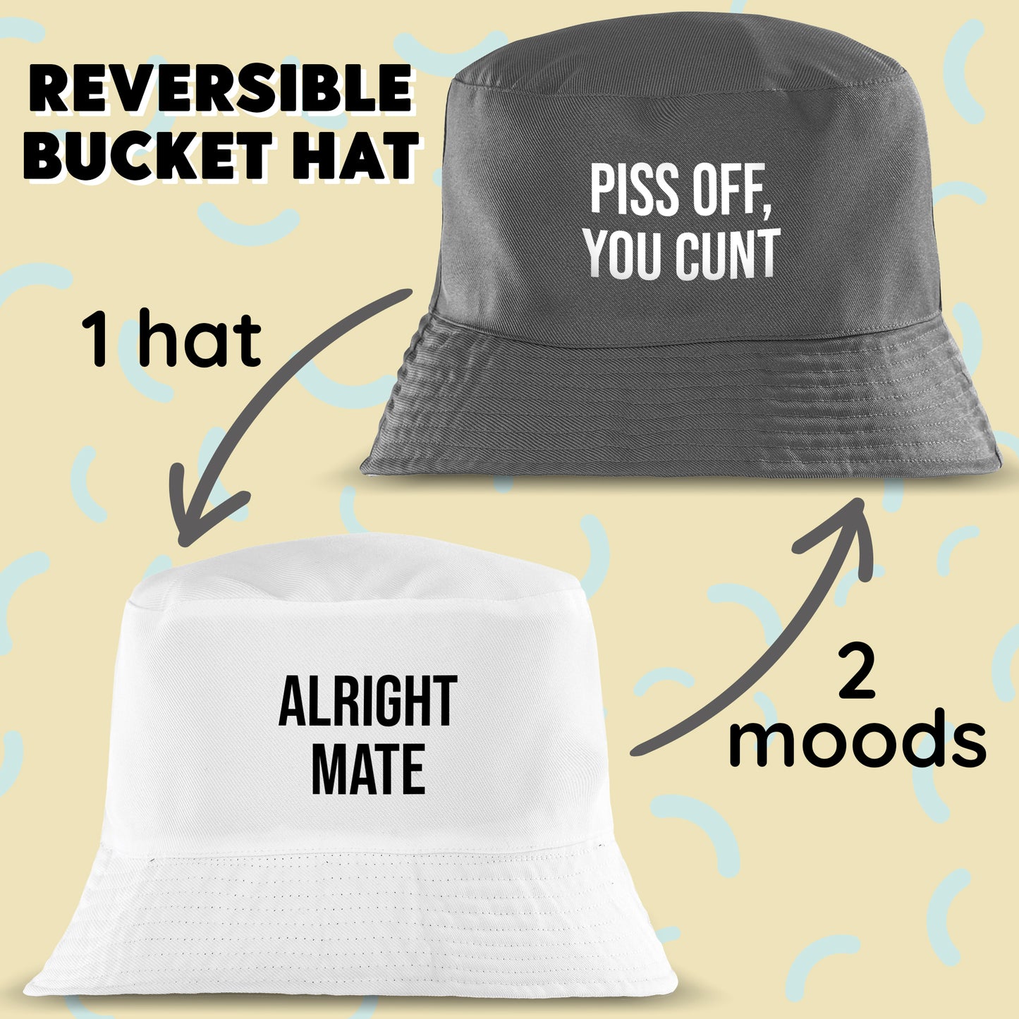 Rude Reversible Message Bucket Hat