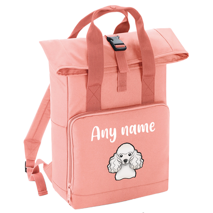 Overnighter Rucksack 14 Litres Peach Coral Any Breed Backpack With Custom Personalised Dog Name