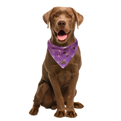 The Chillingham - Purple Cobweb Tied Dog Bandana