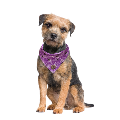 The Chillingham - Purple Cobweb Tied Dog Bandana