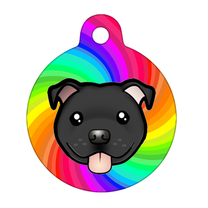 38mm Diameter Large Size - Staffie Cartoon Dog