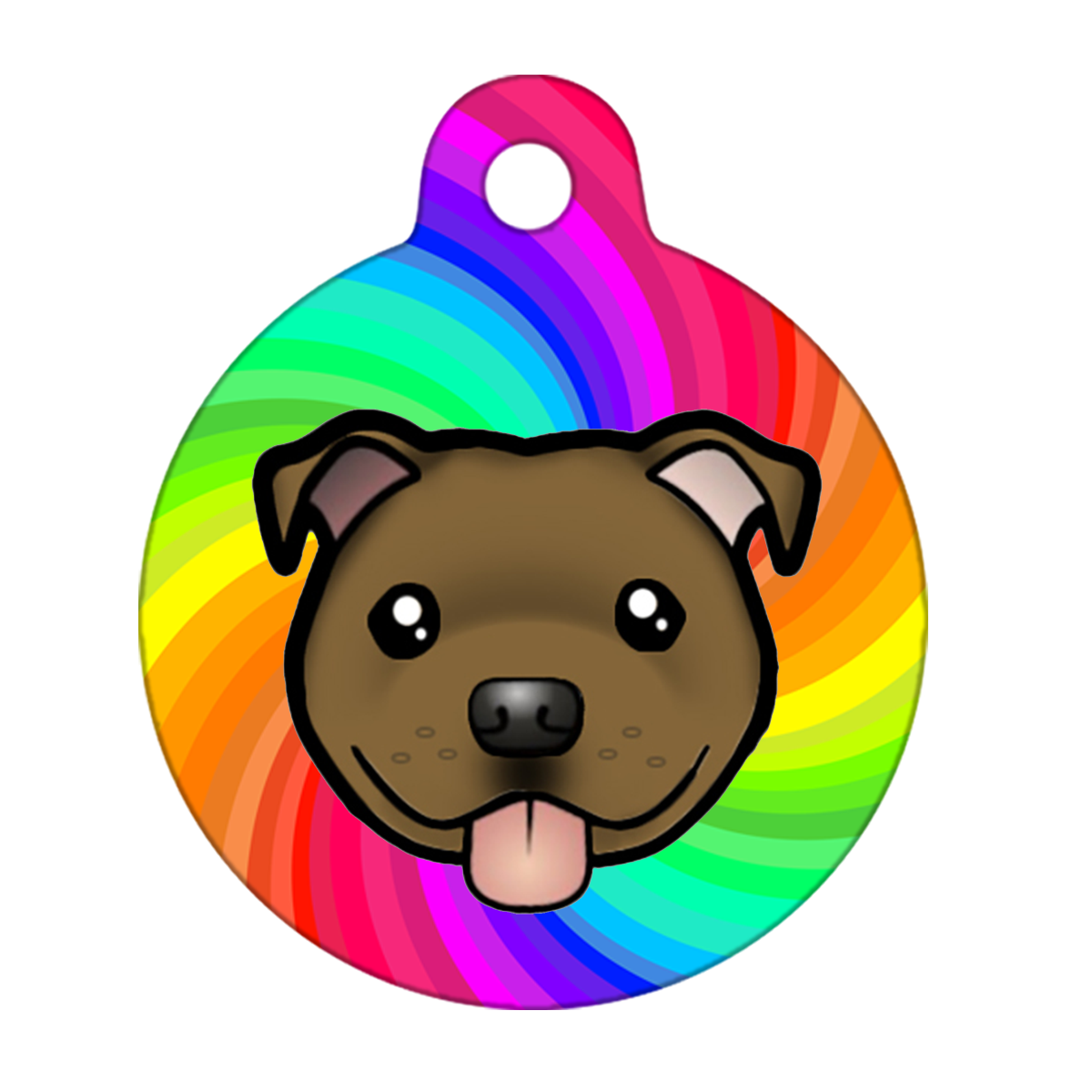 38mm Diameter Large Size - Staffie Cartoon Dog