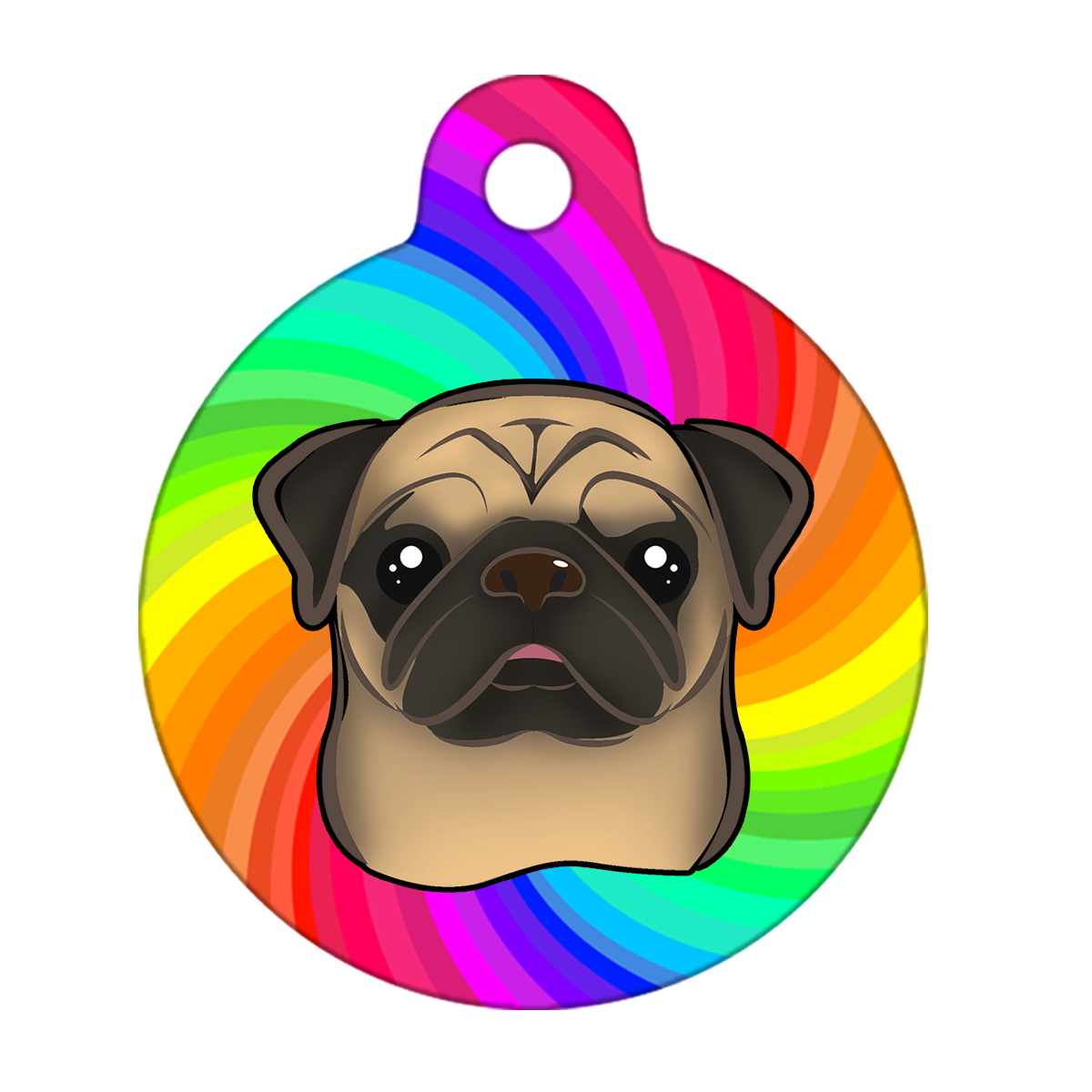38mm Diameter Large Size - Pug Dog