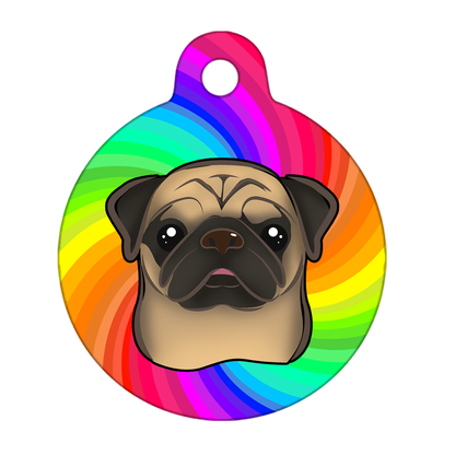 38mm Diameter Large Size - Pug Dog