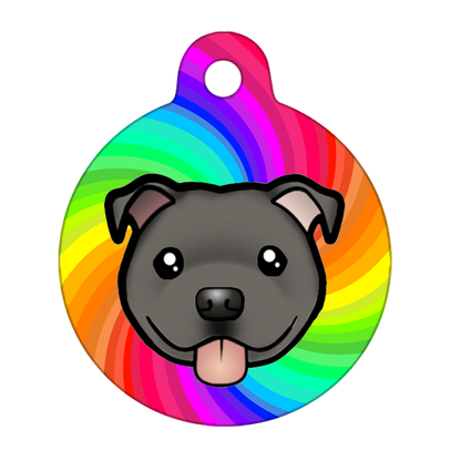 38mm Diameter Large Size - Staffie Cartoon Dog