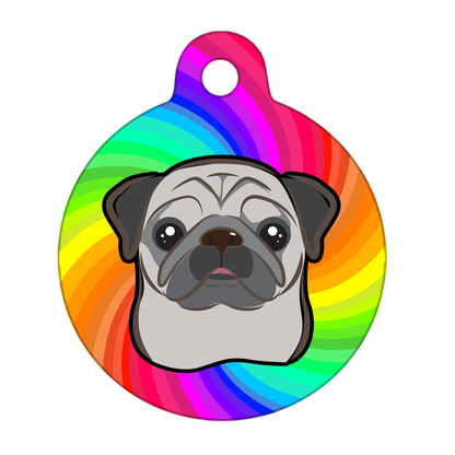 19mm Diameter Tiny Size - Pug Dog