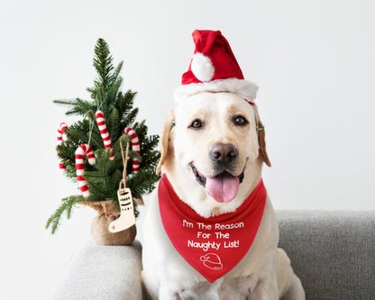 I'm The Reason For The Naughty List Dog Bandana