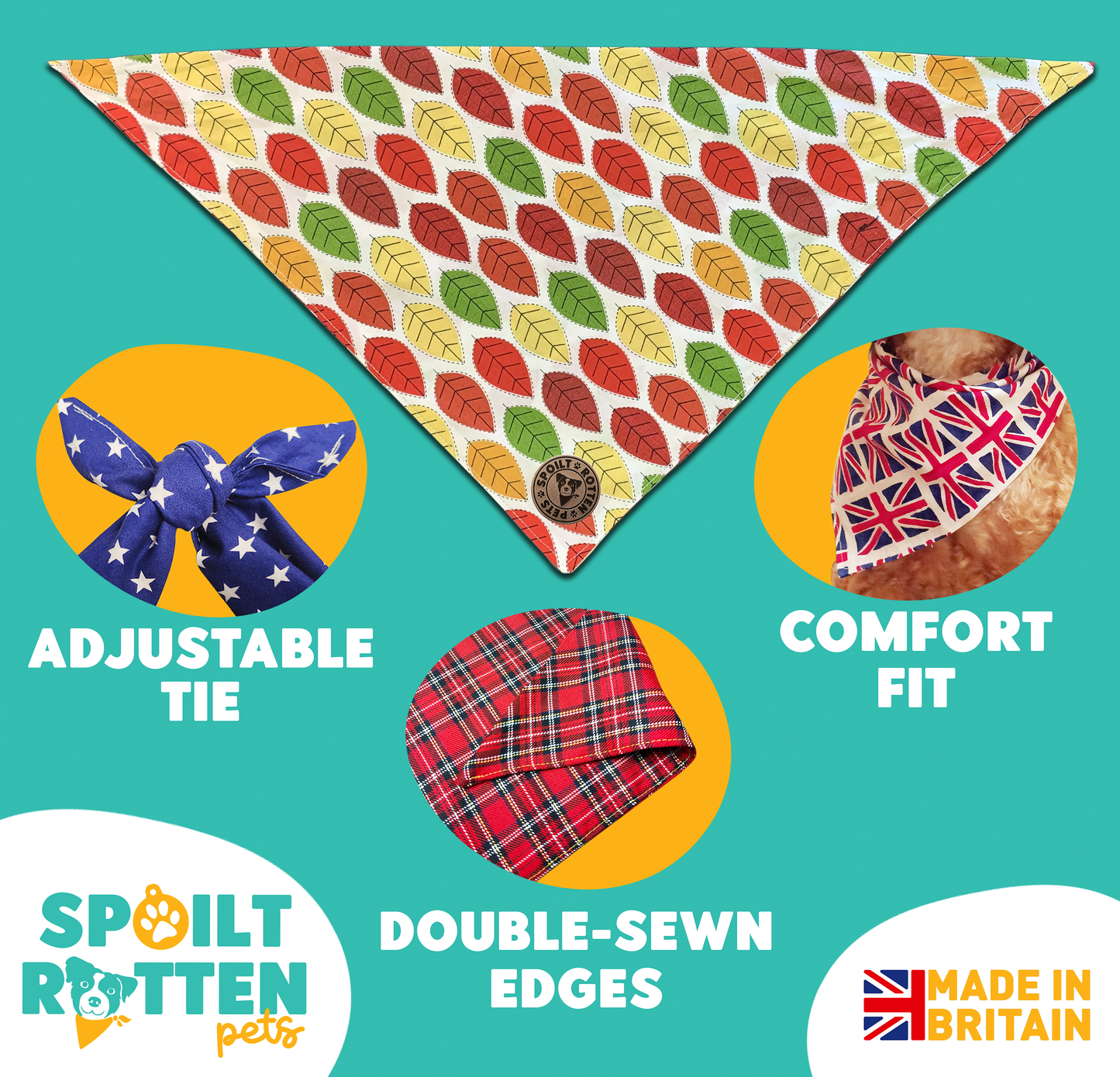 The Sherwood - Leaves Autumn Tied Dog Bandana
