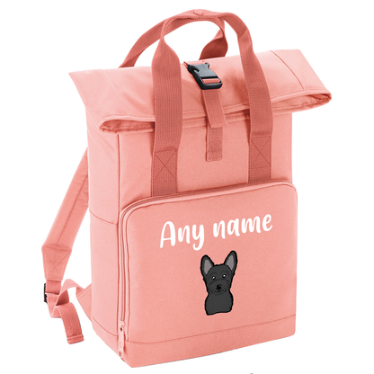 Overnighter Rucksack 14 Litres Peach Coral Any Breed Backpack With Custom Personalised Dog Name