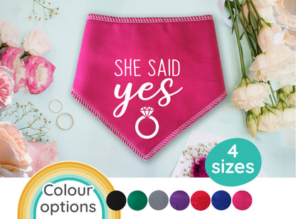 She Said Yes Dog Bandana