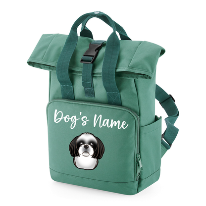 Travel Rucksack 9 Litres Sage Green Any Breed Backpack With Custom Personalised Dog Name