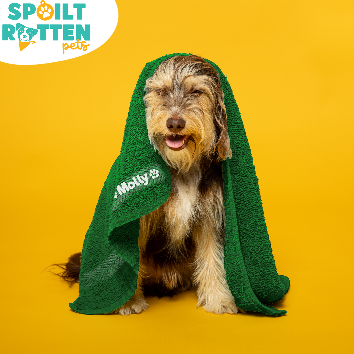 Forest Green Pet Towel Personalised With Name or Wording