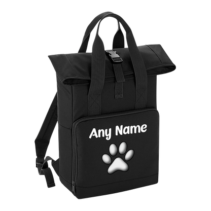 Overnighter Rucksack 14 Litres Black Any Breed Backpack With Custom Personalised Dog Name