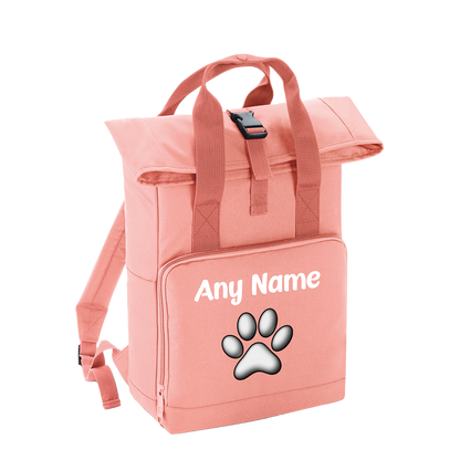 Overnighter Rucksack 14 Litres Peach Coral Any Breed Backpack With Custom Personalised Dog Name