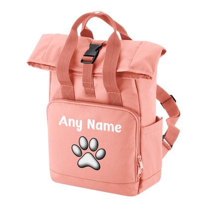 Travel Rucksack 9 Litres Peach Coral Any Breed Backpack With Custom Personalised Dog Name