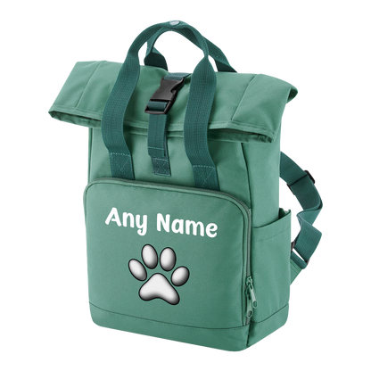 Travel Rucksack 9 Litres Sage Green Any Breed Backpack With Custom Personalised Dog Name
