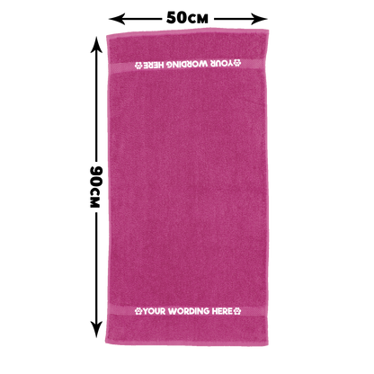 Hot Pink Cerise Pet Towel Personalised With Name or Wording