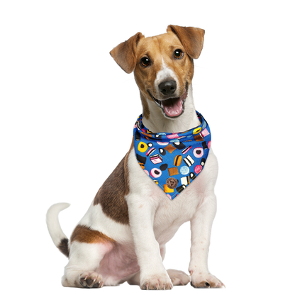 The Scarborough - Liquorice Allsorts Blue Tied Dog Bandana