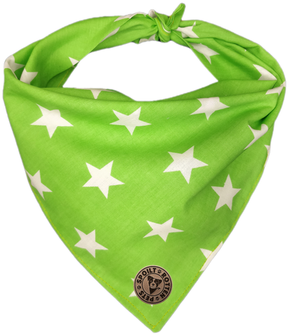 The Cheltenham - Large Star on Lime Tied Dog Bandana