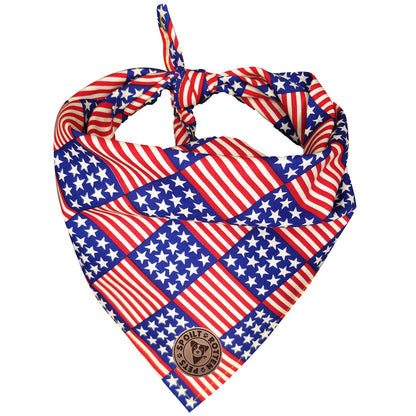 The Washington - American Flag Tied Dog Bandana