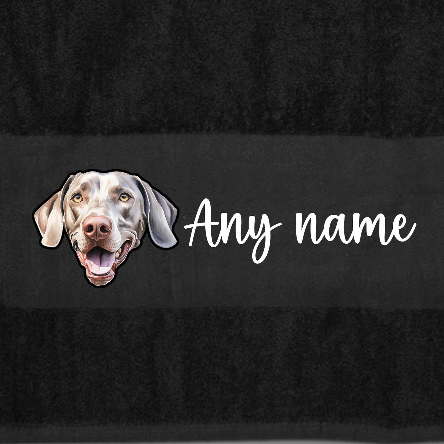 BLACK Any Pet Name And A Choice Of Dog Breed - Bath Towel