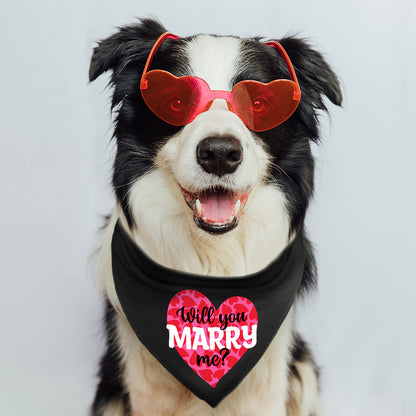 Will You Marry Me Heart Dog Bandana