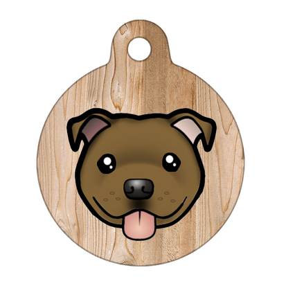 25mm Diameter Small Size - Staffie Cartoon Dog