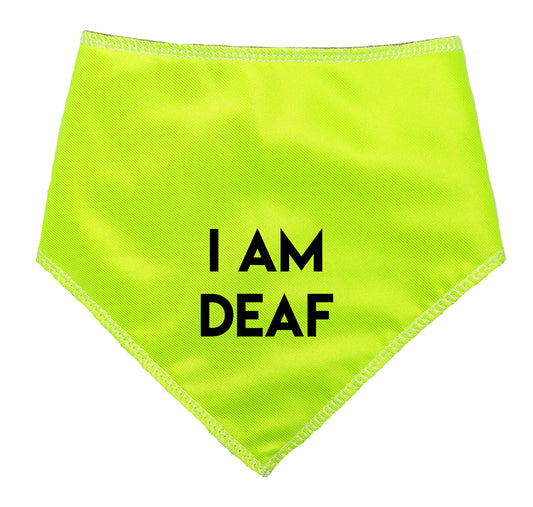 I AM DEAF Hi Vis Dog Bandana