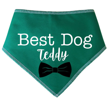 'Best Dog' Personalised With Name Wedding Bandana