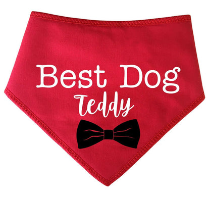 'Best Dog' Personalised With Name Wedding Bandana