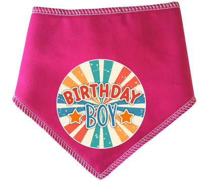 Birthday Boy Retro Sunset Dog Bandana
